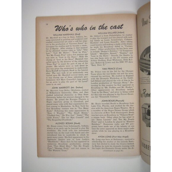 1951 Playbill The Green Pastures Broadway Theatre Program Wigreen Company - Picture 5 of 6